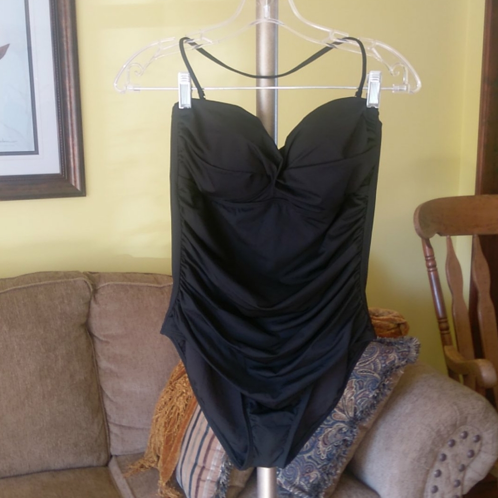 NWT Apt 9 Black One Piece Swimsuit